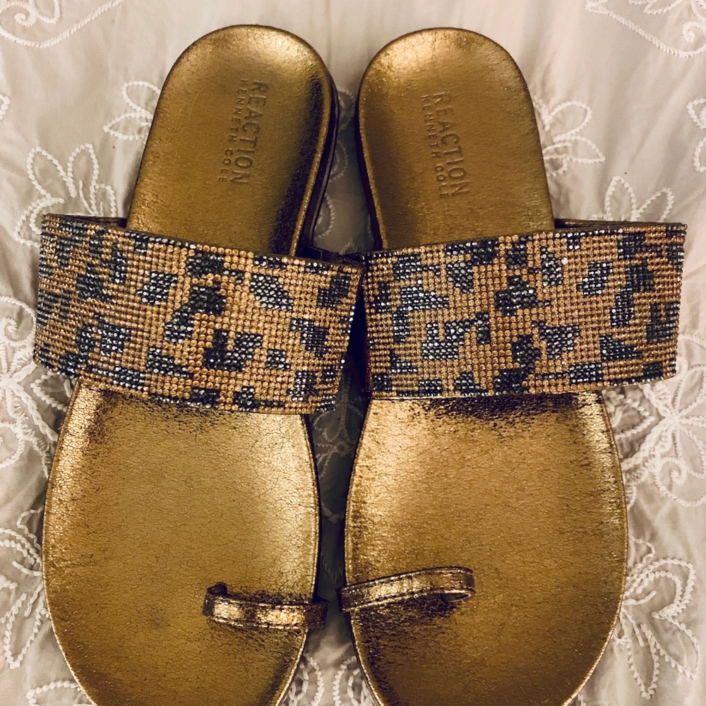 Kenneth Cole ~ Rhinestone Leopard ๐ Sandals ๐ก ๐ - Picture 2 of 3